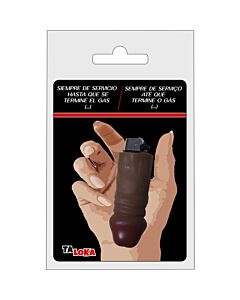 Isqueiro em forma de pênis marrom recarregável com frases engraçadas