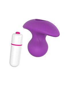 Vibrações do Prazer do Amor Morado - Plug Vibrador de Silicone com 10 Padrões de Vibração