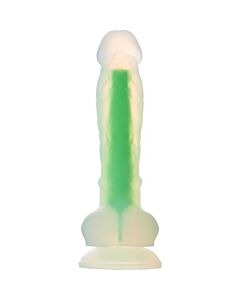 Dildo de Silicone Radiante que Brilha no Escuro 17,5cm Verde
