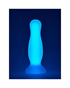 Plug anal Radiant Soft Silicone Glow in the Dark Médio Roxo - 12,5 cm. [Original!]