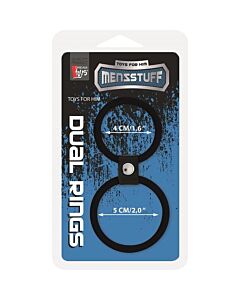 Menzstuff Dual Rings Black - Anéis de Silicone Flexíveis