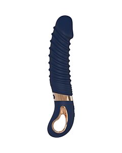Coleção Deusas Nereos - Vibrador de Silicone Azul Escuro com Detalhes Dourados
