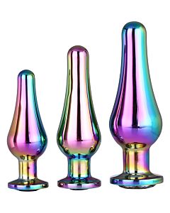 Conjunto de Prazer Gleaming Love Multicolor - Plugues Anais Brilhantes com Pedra Preciosa
