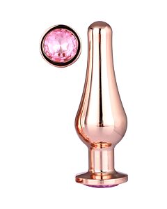 Brilhante Love Rose Gold Plug de Prazer L - Plug anal em alumínio com pedra preciosa