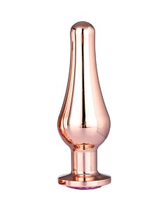 Brilhante Love Rose Gold Plug de Prazer L - Plug anal em alumínio com pedra preciosa