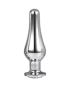 Brilhante Amor Plugue de Prazer de Prata L - Plug anal de alumínio brilhante com joia