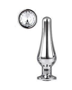Brilhante Love Silver Plug de Prazer M - Plug anal com joia - Prata - Alumínio