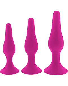 Flirts Curved Kit de Treinamento Anal Rosa - Conjunto de 3 Plugs Anais de Silicone - Sexo Anal
