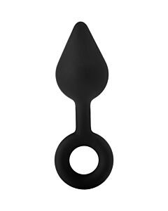 FantASStico Plug Anal XL de Gota Única Preto - Plug Anal de Silicone Preto