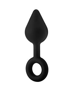 FantASStico Plug Anal XL de Gota Única Preto - Plug Anal de Silicone Preto