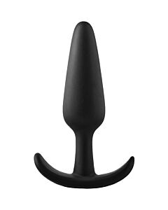 Fantástico Plug Anal Suave Pequeno - Silicone Preto Macio - Iniciantes - 8,3cm x 2,1cm