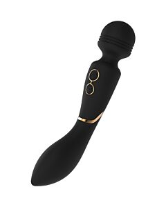 Elite Celine - Vibrador de Varinha Recarregável com 2 Motores, Silicone Macio - Preto
