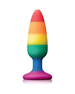 Plug anal médio Colorful Love Rainbow - Silicone líquido Arco-íris