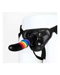 Dildo Colorido Love Strap On Solid - Dildo de silicone arco-íris com arnês