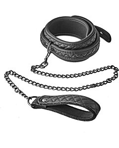 Coleira Blaze leash diamond black - Conjunto de coleira e trela veganos