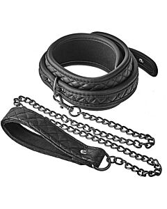 Coleira Blaze leash diamond black - Conjunto de coleira e trela veganos