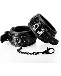 Blaze Handcuff Croco Black - Elegantes algemas de couro croco e neoprene