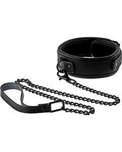 Coleira e trela Blaze preta - Conjunto de coleira e trela preta