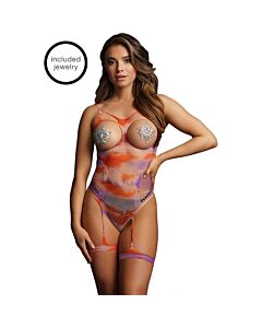 Body de malha com tingimento batik e copa aberta - Le Desir