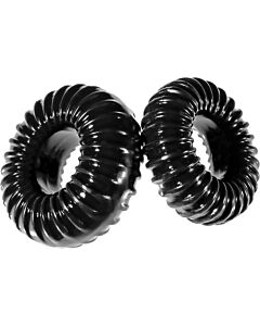 Conjunto 2 anéis elásticos de silicone slim - preto