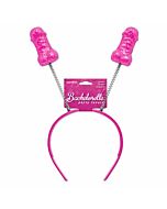 Tiara de despedida de solteira com penas de brilho