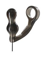 plugue de mão de obra com anel de penis e controle transparente