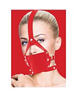 mordaça de couro vermelho Ouch com ajustes