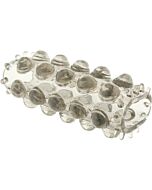 tampa do Super elástico para pénis azul texturizados