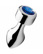 Bujão de alumínio com gema azul - longo