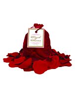 Trilha de pétalas de rosas vermelhas