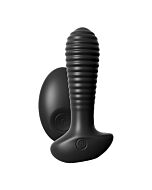Anal teaser vibrador de silicona con mando - negro