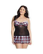 Camisa de colegial - vermelha, preta