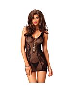 Leg Avenue mini vestido preto com bolinhas