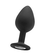 Large plug diamante negro