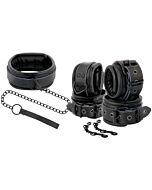 Conjunto de Bondage em Couro Preto
