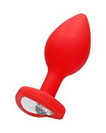 Diamond heart butt plug - regular - rojo