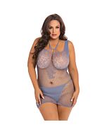 Absolutista renda e rede vestido de vermelho - azul