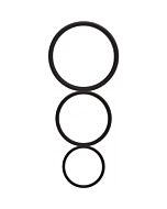 Set de 3 anillos planos silicona - negro