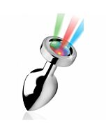 Light up - plugue anal médio - prata