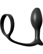 plugue anal com anel de penis preto