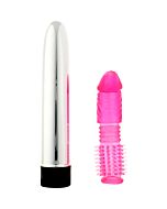 Kit vibrador com tampa - rosa