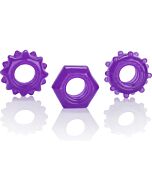 Kit de tres anillos reversibles morado