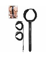 Manguito de couro longo - preto