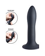 Dildo de silicone delgado e apertável - preto
