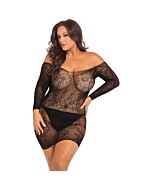 Vestido aberto temporada fora do ombro - preto