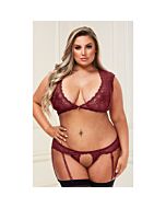 Conjunto de sutiã e tanga de renda Baci sexy - vermelho