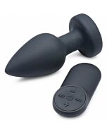 Anal vibratório de silicone-médio-preto