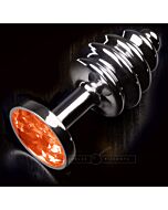Plug anal jewellery ribbed plata / naranja