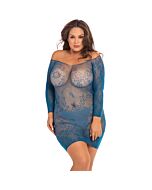 Vestido de renda aberta temporada aberta - azul