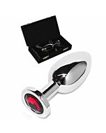 Metalhard anal plug diamond rojo small 5.71cm